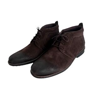 Sandro Moscoloni Men's Chelsea Brown Suede Leather Boot Burnish Toe Size 10.5 D